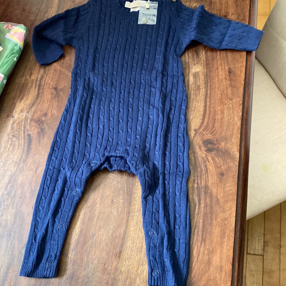 TBBC Pearson playsuit Nantucket navy one piece Beaufort cable kit 6-9 9-12 6-12